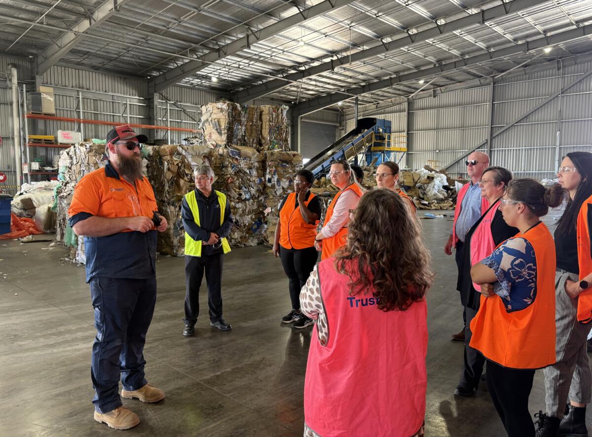 Zane Foott giving Iron Women participants a tour of FOOTT’s Shepparton processing facility.